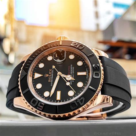 rolex rose gold black rubber strap|rose gold Rolex for sale.